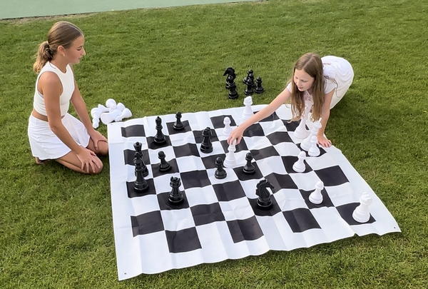 2 Mädchen spielen Schach 